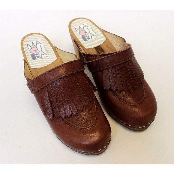 Maguba Shoes - Maguba Chicago Brown Leather Clogs -EU 37/US 6.5